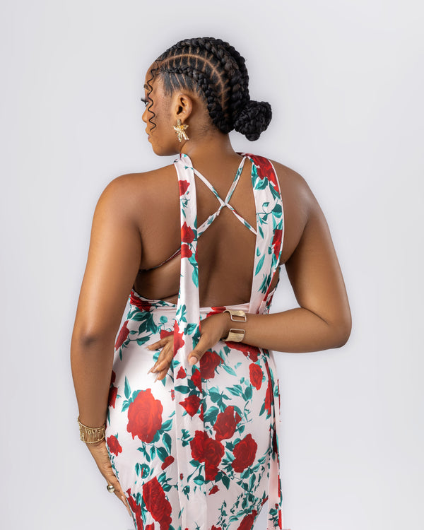 Rosette opens crossed Back  Dress