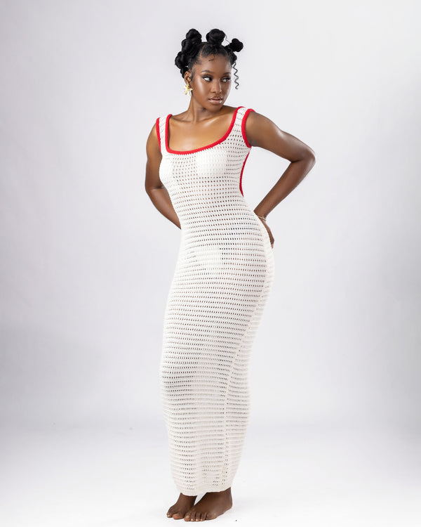 Solana Open-Back Crochet Dress